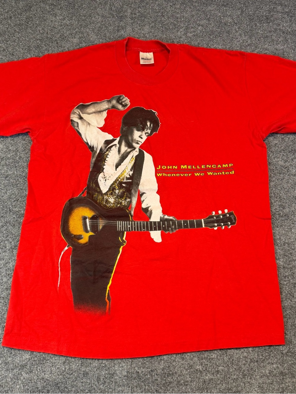 Vintage John Mellencamp Whenever We Wanted Red Single Stitch T Shirt XL